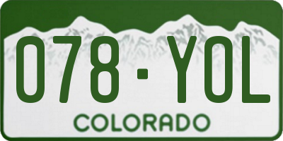 CO license plate 078YOL