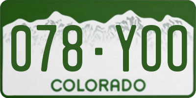 CO license plate 078YOO