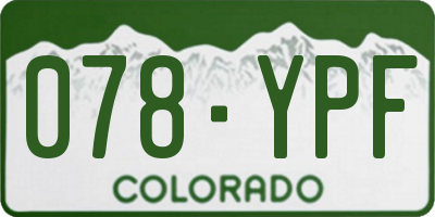 CO license plate 078YPF