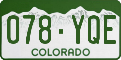 CO license plate 078YQE