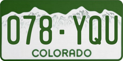 CO license plate 078YQU