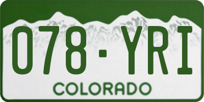 CO license plate 078YRI