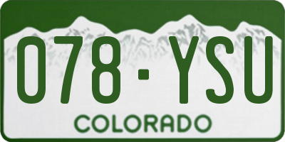 CO license plate 078YSU