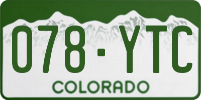CO license plate 078YTC