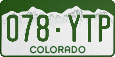 CO license plate 078YTP