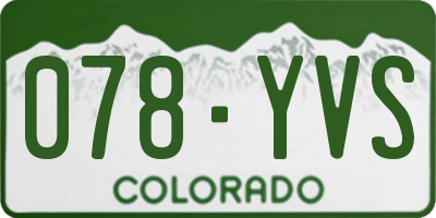 CO license plate 078YVS