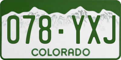 CO license plate 078YXJ