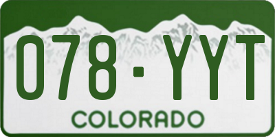 CO license plate 078YYT