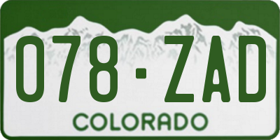 CO license plate 078ZAD
