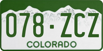 CO license plate 078ZCZ