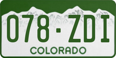 CO license plate 078ZDI