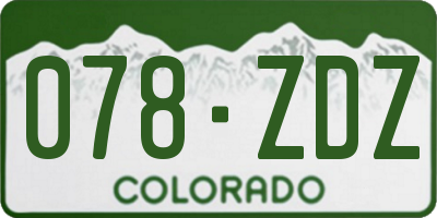 CO license plate 078ZDZ
