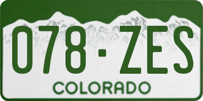 CO license plate 078ZES
