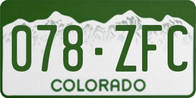 CO license plate 078ZFC