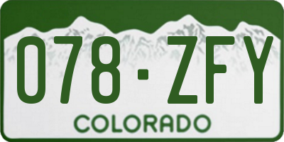 CO license plate 078ZFY