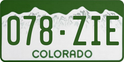 CO license plate 078ZIE