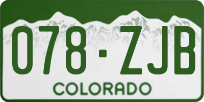 CO license plate 078ZJB