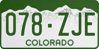 CO license plate 078ZJE