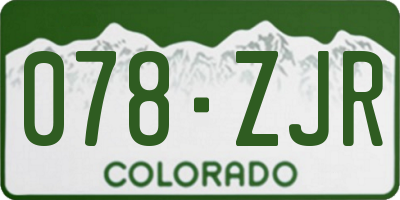 CO license plate 078ZJR