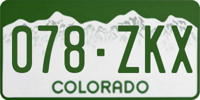 CO license plate 078ZKX