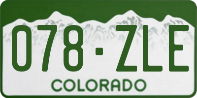 CO license plate 078ZLE