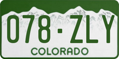 CO license plate 078ZLY