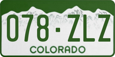 CO license plate 078ZLZ