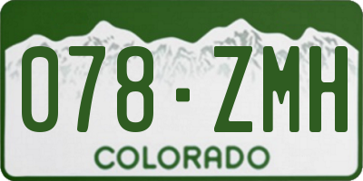 CO license plate 078ZMH