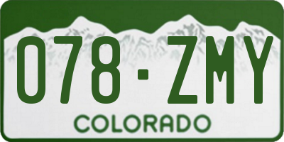 CO license plate 078ZMY