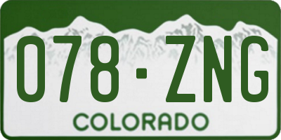CO license plate 078ZNG