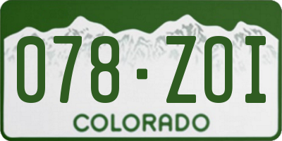 CO license plate 078ZOI