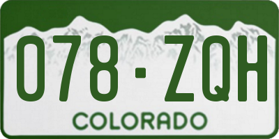 CO license plate 078ZQH
