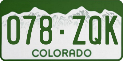 CO license plate 078ZQK