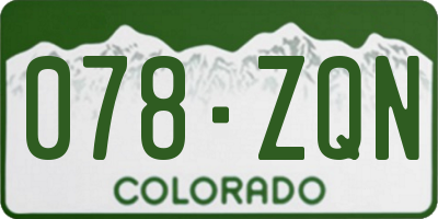 CO license plate 078ZQN