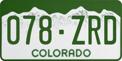 CO license plate 078ZRD