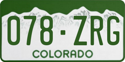 CO license plate 078ZRG
