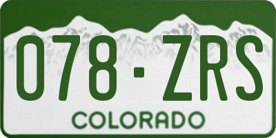 CO license plate 078ZRS
