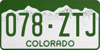 CO license plate 078ZTJ