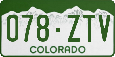 CO license plate 078ZTV
