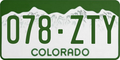 CO license plate 078ZTY