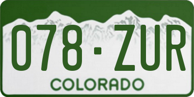 CO license plate 078ZUR