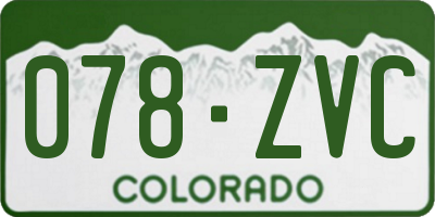 CO license plate 078ZVC