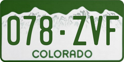CO license plate 078ZVF