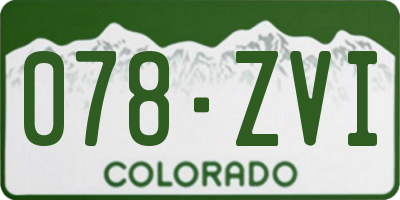 CO license plate 078ZVI