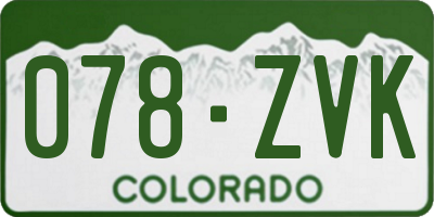 CO license plate 078ZVK