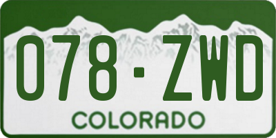 CO license plate 078ZWD