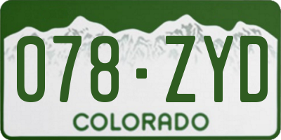 CO license plate 078ZYD