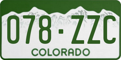 CO license plate 078ZZC