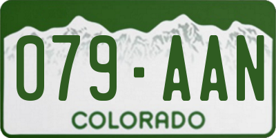 CO license plate 079AAN