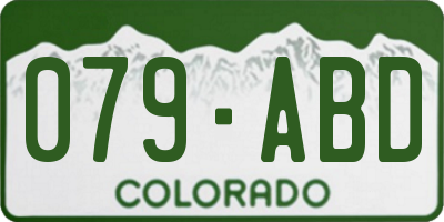 CO license plate 079ABD